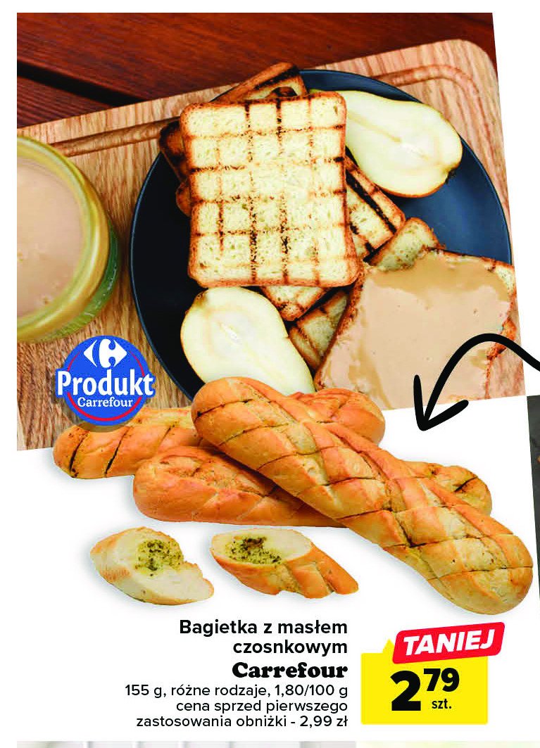 Bagietka z masłem ziołowym Carrefour promocja w Carrefour