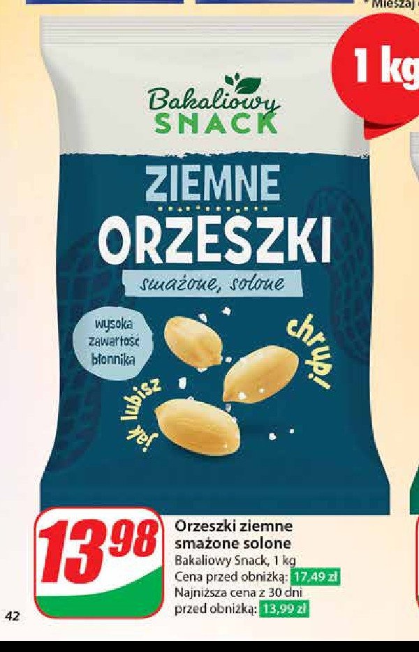 Orzeszki ziemne smażone solone Bakaliowy snack promocja w Dino