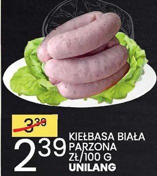 Kiełbasa biała parzona Unilang promocja w Wafelek