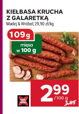 Kiełbasa krucha z galaretką Madej & wróbel promocja w Stokrotka