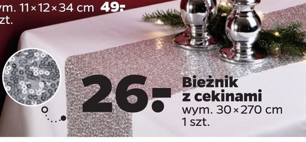 Bieżnik z cekinami 30 x 270 cm promocja