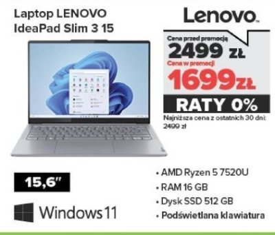 Laptop IdeaPad Slim 3 15 promocja w NEONET