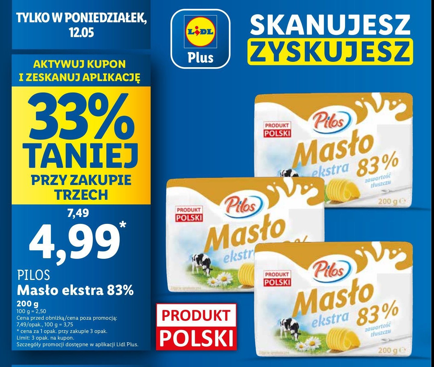 Mas艂o ekstra 83 % Pilos promocja