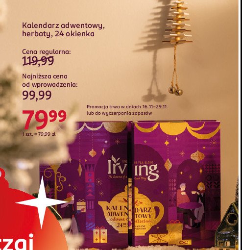 Kalendarz adwentowy Irving promocja w Rossmann