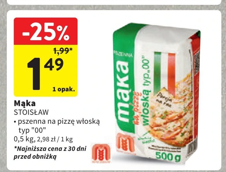 Mąka na pizzę włoską Młyny stoisław promocja w Intermarche