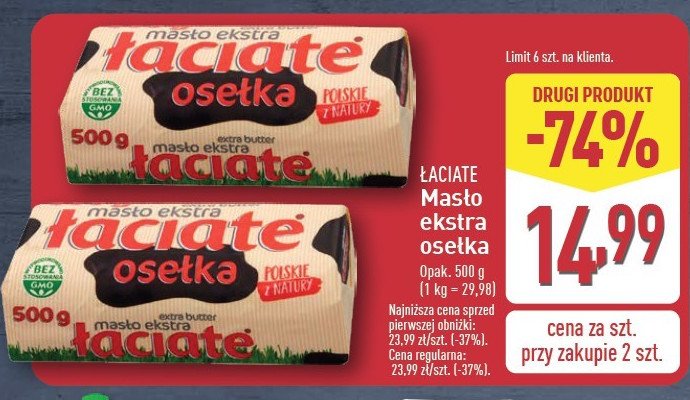 Masło osełka Łaciate promocja