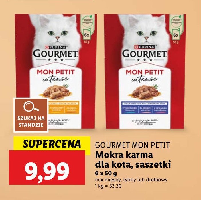 Karma dla kota kurczak kaczka indyk Purina gourmet mon petit promocja w Lidl