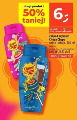 Żel pod prysznic Chupa Chups różne rodzaje 300 ml promocja w Dealz