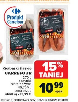Kiełbaski białe z szynki Carrefour targ świeżości promocja