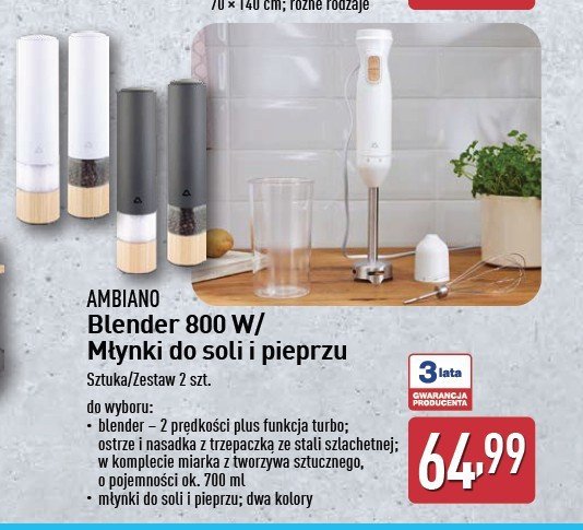 Młynek do pieprzu AMBIANO promocja w Aldi