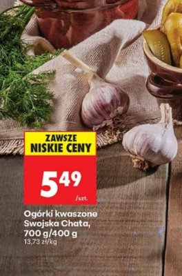 Ogórki kwaszone Swojska Chata, 700 g/400 g promocja w Biedronka