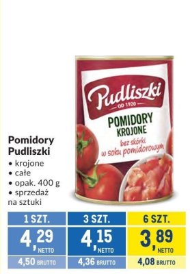 Pomidory Pudliszki krojone całe promocja w Makro