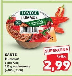 Humus z papryką Lovege promocja