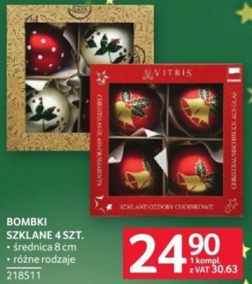 Bombki szklane 4 szt. promocja w Selgros