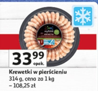 Krewetki w pierścieniu 314 g promocja w Auchan