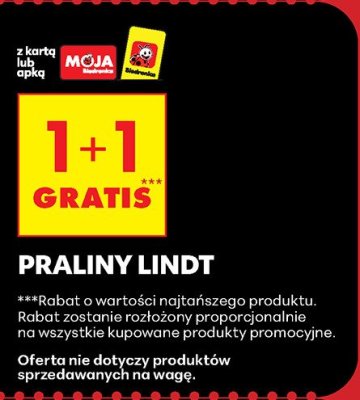 Praliny Lindt różne rodzaje promocja w Biedronka