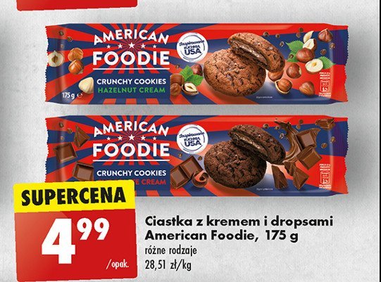 Ciastka z kremem i dropsami czekoladowe American foodie promocja