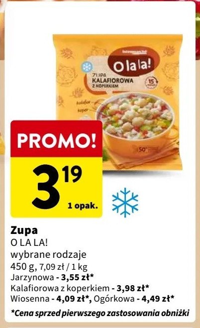 Zupa kalafiorowa z koperkiem O la la! promocja w Intermarche