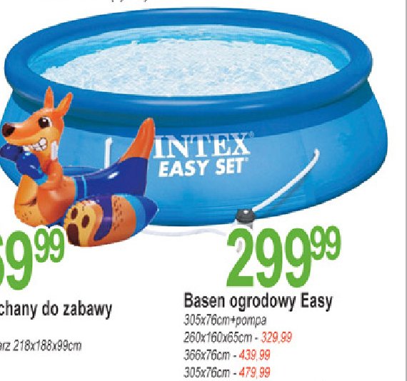 Basen rozporowy z pomp膮 filtruj膮c膮 305x76 cm Intex easy set promocja