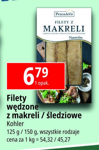 Filety śledziowe wędzone naturalne Pescadero promocja