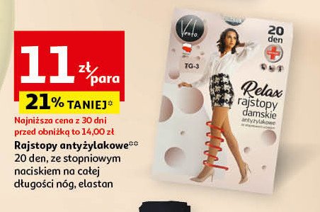 Rajstopy relax 20 den VENTO promocja w Auchan