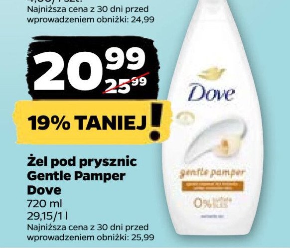 Zel pod prysznic Dove gentle pamper promocja