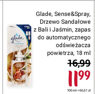 Wk艂ad drzewo sanda艂owe z bali i ja艣min Glade by brise one touch promocja
