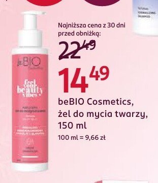 Żel beBIO Cosmetics, żel do mycia twarzy, 150 ml promocja w Rossmann