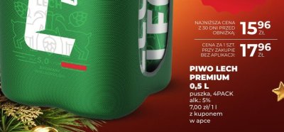 Piwo Lech Premium 0,5l puszka 4pack promocja w Duży Ben