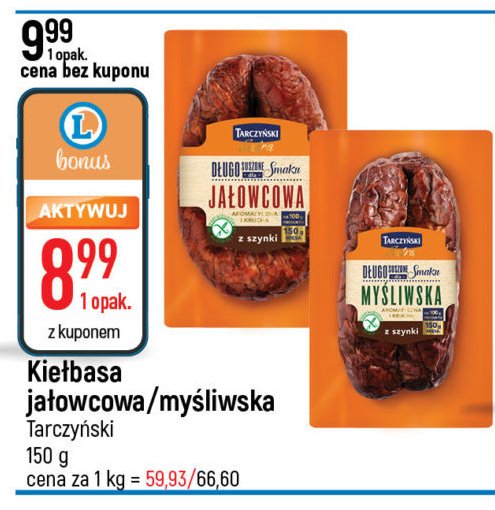 Kiełbasa jałowcowa z szynki Tarczyński promocja w Arhelan