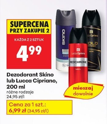 Dezodorant Skino / Lucca Cipriano różne rodzaje promocja w Biedronka