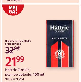 Płyn po goleniu Hattric classic promocja w Rossmann