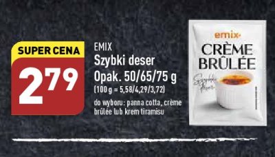 Deser panna cotta Emix promocja