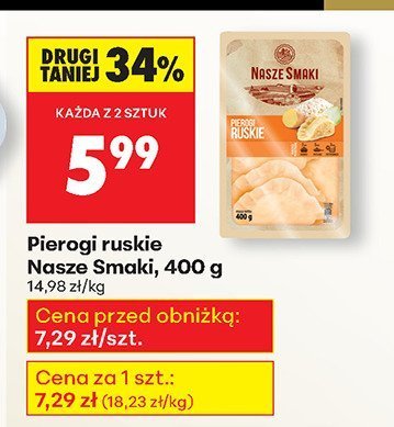 Pierogi ruskie Nasze Smaki, 400 g promocja w Biedronka
