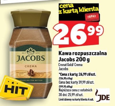 Kawa rozpuszczalna Jacobs 200 g promocja w TOPAZ