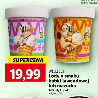 Lody o smaku babki lawendowej Willisch promocja