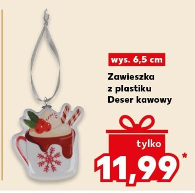 Zawieszka z plastiku Deser kawowy wys. 6,5 cm promocja w Kaufland