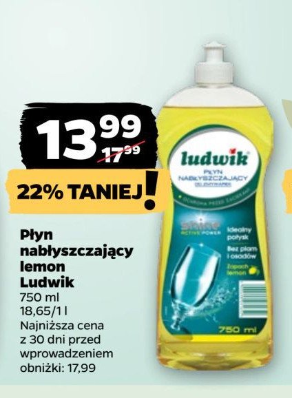 Płyn nabłyszczający do zmywarek lemon Ludwik promocja w Netto