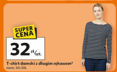 T-shirt damski z długim rękawem promocja w Auchan