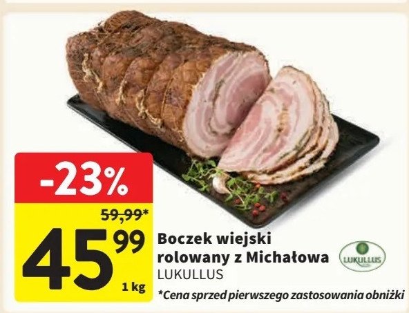 Boczek wiejski rolowany z michałowa Lukullus promocja