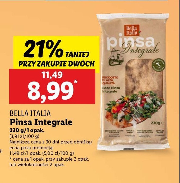 Pinsa integrate BELLA ITALIA promocja