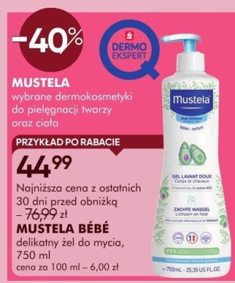Żel do mycia Mustela Bébé, 750 ml promocja w Super-Pharm