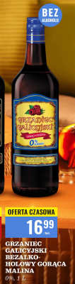 Grzaniec Galicyjski Bezalkoholowy Gorąca Malina promocja w Biedronka