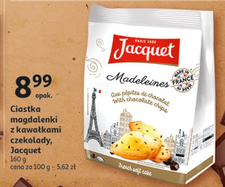 Ciastka magdalenki z kawa艂kami czekolady Jacquet promocja