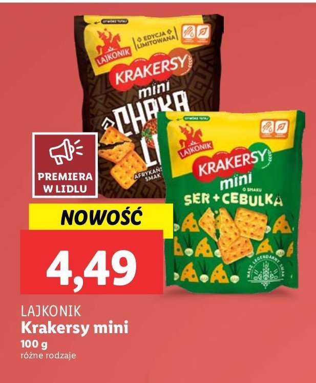 Krakersy ser i cebula Lajkonik mini krakersy promocja