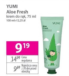 Krem do rąk aloe fresh Yumi cosmetics promocja