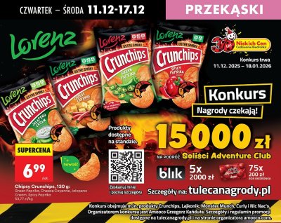 Chipsy Crunchips spicy paprika 130 g promocja w Biedronka