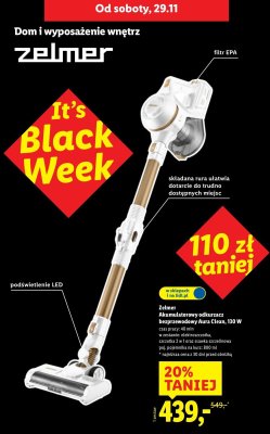 Odkurzacz akumulatorowy bezprzewodowy Zelmer Aura Clean 130W promocja w Lidl