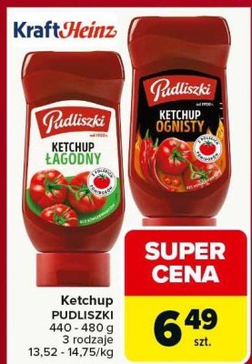 Ketchup PUDLISZKI różne rodzaje 440-480g promocja w Carrefour