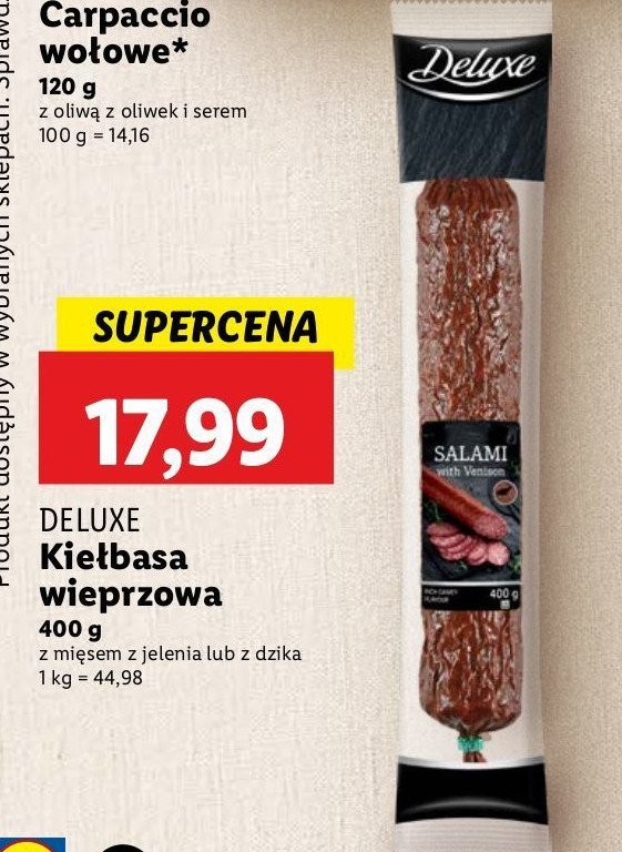 Kie艂basa wieprzowa z mi臋sem z jelenia Deluxe promocja